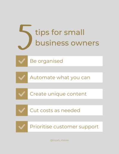 5 tips for small businesses list